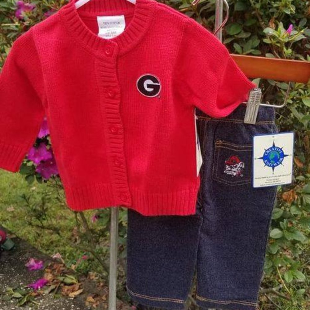UGA University of Georgia Game day outfit 3-6 mont